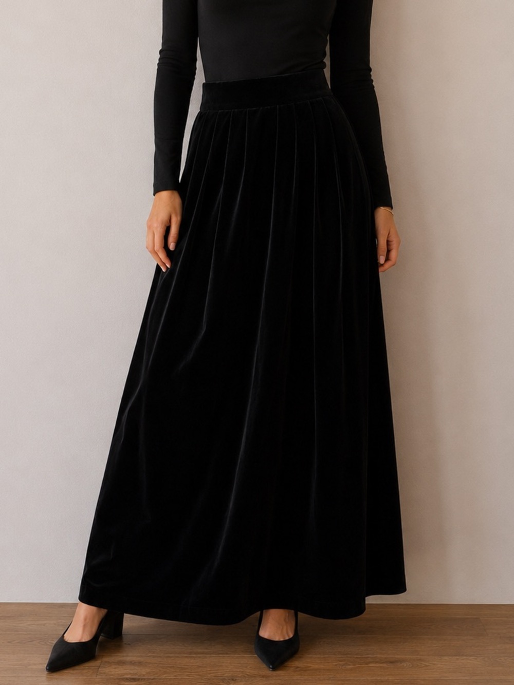 100% Cotton Vintage Jos. A. Bank Velvety Maxi Skirt